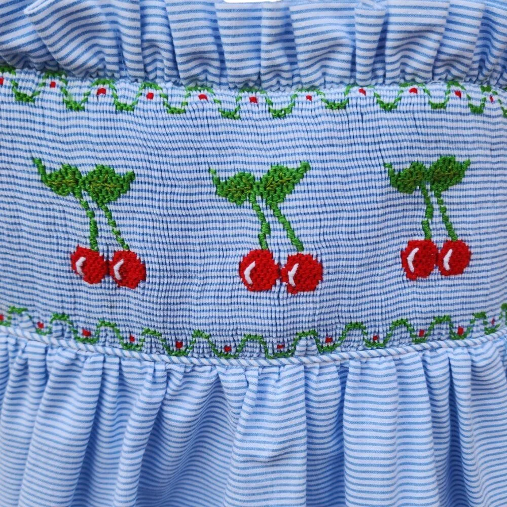 Marco &‎ Lizzy Girl's seersucker Smoked Cherry Jumper Sundress, Size 6